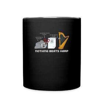 Harfe - Tasse einfarbig - Schwarz - Vorne