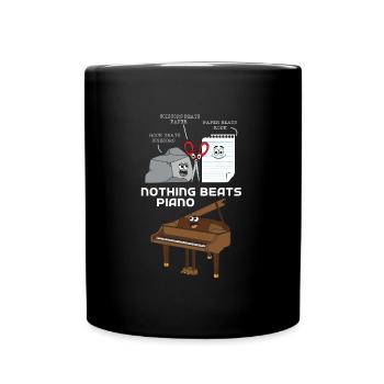 Klavier - Tasse einfarbig - Schwarz - Vorne