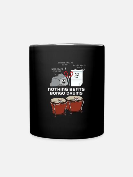 Bongo Drums Trommel - Tasse einfarbig - Schwarz