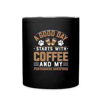 Portuguese Shepherd Coffee Drinking Caffeine - Full Colour Mug - black - Front