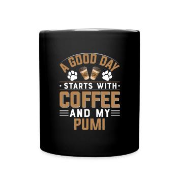 Kaffee Hunderasse Pumi Koffein Hundebesitzer - Tasse einfarbig - Schwarz - Vorne