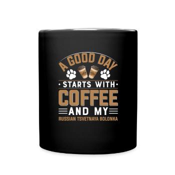 Russe tsvetnaya bolonka café boire de la caféine - Mug uni - noir - Devant
