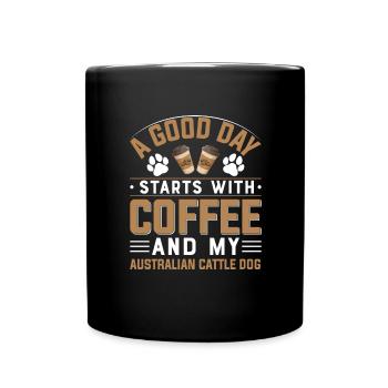 Chien de bétail australien Chien Café buvant de la caféine - Mug uni - noir - Devant