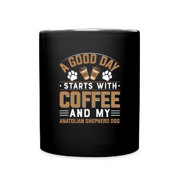 Anatolian Shepherd Coffee Drinking Caffeine - Full Colour Mug - black - Front