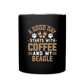 Beagle Coffee Gift Dog Lovers Dogs - Full Colour Mug - black - Front