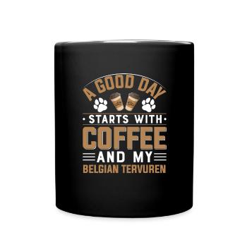 Belgian Tervuren Coffee Drinking Coffee Lovers - Full Colour Mug - black - Front
