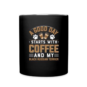 Black Russian Terrier Dog Coffee Caffeine - Full Colour Mug - black - Front