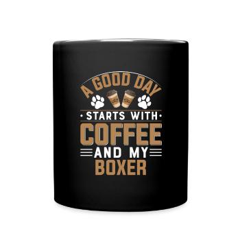 Café Boxer Chien Allemand - Maître Chien - Mug uni - noir - Devant