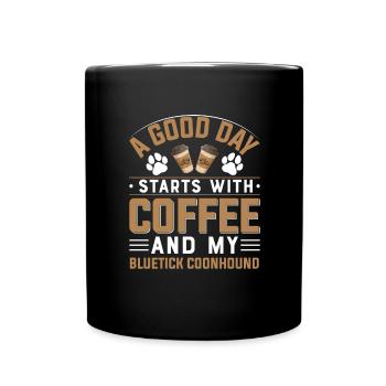 Bluetick Coonhound Café Caféine Amateurs de café - Mug uni - noir - Devant