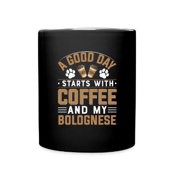 Bolognese Dog Coffee Coffee Lovers Caffeine - Full Colour Mug - black - Front