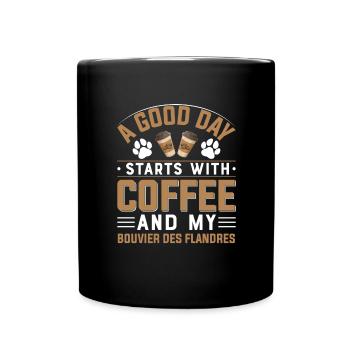 Bouvier des Flandres coffee lovers - Full Colour Mug - black - Front