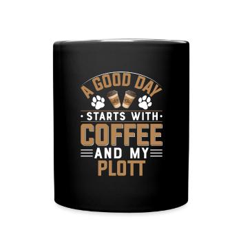 Plott Dog Café Boire de la caféine Propriétaire de chien - Mug uni - noir - Devant