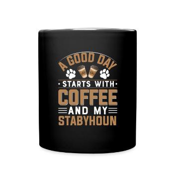 Stabyhoun Stabij Café Boire de la caféine Chien - Mug uni - noir - Devant