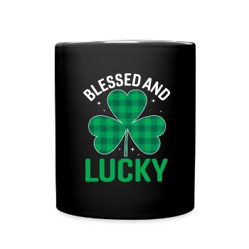 Happy Saint Patrick's Day Rainbow Gold Leprechaun - Full Colour Mug - black - Front