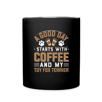 Toy Fox Terrier Café Boire de la caféine Chiens - Mug uni - noir - Devant