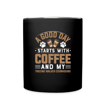 Treeing Walker Coonhound Kaffee Trinken Koffein - Tasse einfarbig - Schwarz - Vorne
