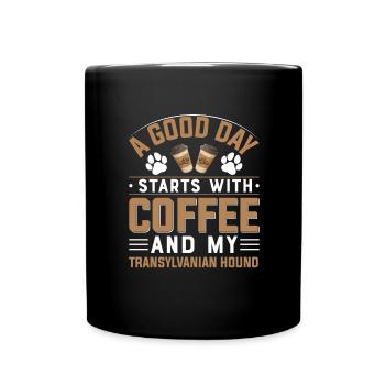 Transylvanian hunting dog coffee drinking caffeine - Full Colour Mug - black - Front
