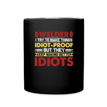 Welder Profession Heat Steel Gas TIG MAG Welding - Full Colour Mug - black - Front