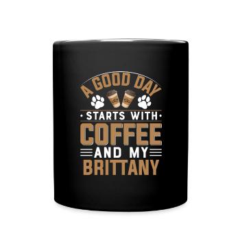 Breton Spaniel Epagneul Breton Coffee - Full Colour Mug - black - Front