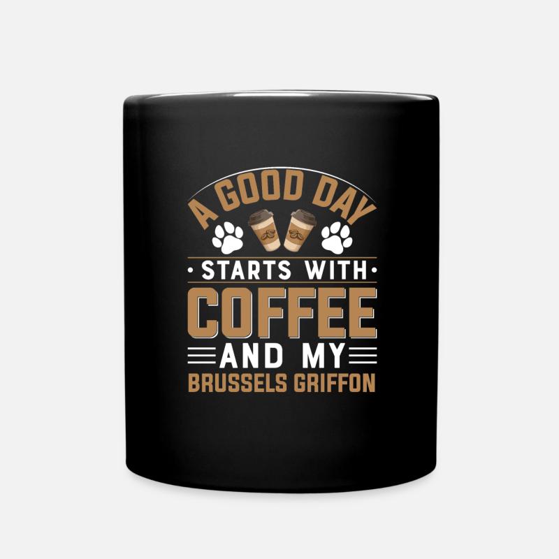 Brüssel Griffon Brüsseler Hunderasse Kaffee - Tasse einfarbig - Schwarz