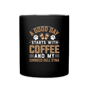 Cirneco dell’Etna Café Boire de la caféine Chiens - Mug uni - noir - Devant