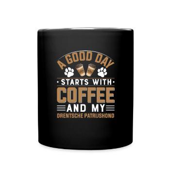 Drentscher Chicken Dog Coffee Drinking Caffeine Paw - Full Colour Mug - black - Front