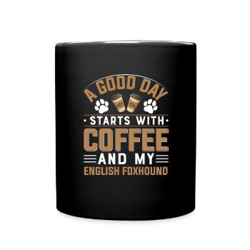 English Foxhound Coffee Drinking Caffeine Paw - Full Colour Mug - black - Front