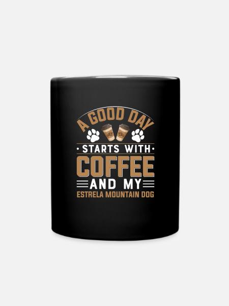 Cão da Serra da Estrela Hund Kaffee Trinken Hunde - Tasse einfarbig - Schwarz
