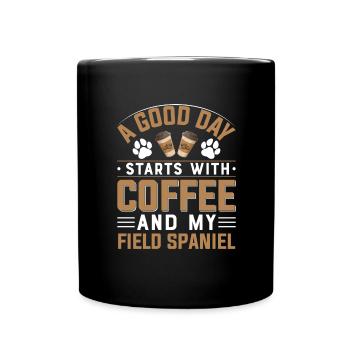 Field Spaniel Kaffee Trinken Koffein Hunderasse - Tasse einfarbig - Schwarz - Vorne