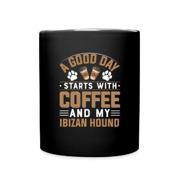 Podenco Ibicenco Dog Breed Café Boire de la caféine - Mug uni - noir - Devant