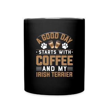 Irish Terrier Dog Breed Café Boire de la caféine - Mug uni - noir - Devant