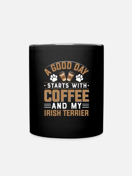 Irish Terrier Hunderasse Kaffee Trinken Koffein - Tasse einfarbig - Schwarz