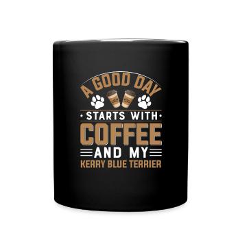Kerry Blue Terrier Kaffee Trinken Koffein Pfote - Tasse einfarbig - Schwarz - Vorne