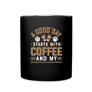 Nova Scotia Duck Tolling Retriever buvant du café - Mug uni - noir - Devant