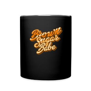 Brauner Zuckerbabe schwarzer Frau Melanin brauner - Tasse einfarbig - Schwarz - Vorne