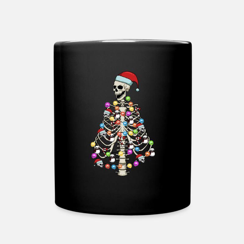 Skelett Weihnachtsbaumsch�del gruselig Weihnachten - Tasse einfarbig - Schwarz