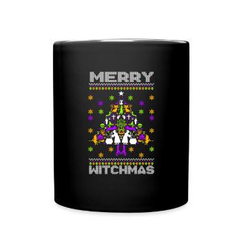 Frohe Witchmas Hexe H�ssliche Weihnachten Frohe Wi - Tasse einfarbig - Schwarz - Vorne