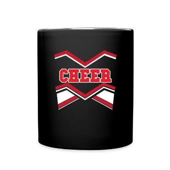 Jubelkost�m lustige Halloween -M�dchen Cheerleader - Tasse einfarbig - Schwarz - Vorne