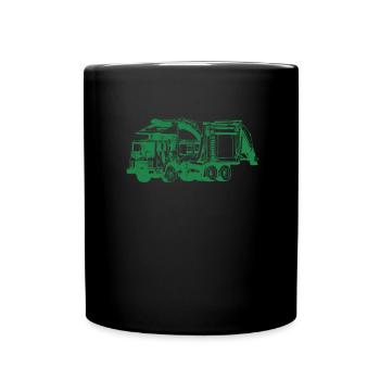 M�llwagen Kinder Kleinkind M�llday Trucks - Tasse einfarbig - Schwarz - Vorne