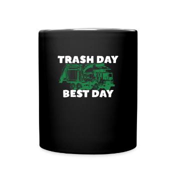 M�lltag Bester Tag Kinder Kleinkind M�llwagen Tag - Tasse einfarbig - Schwarz - Vorne