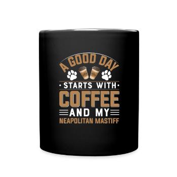 Mastino Napoletano Coffee Drinking Caffeine Dogs - Full Colour Mug - black - Front