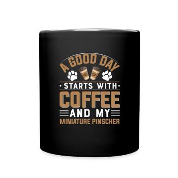 Miniature Pinscher Coffee Buvant de la caféine Propriétaires de chiens - Mug uni - noir - Devant