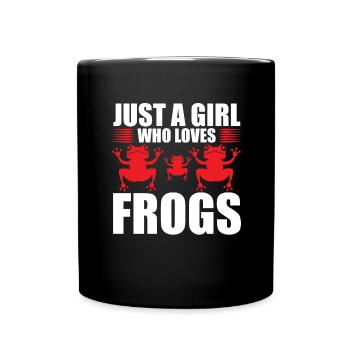 Frosch Mädchen Kinder Frösche - Tasse einfarbig - Schwarz - Vorne