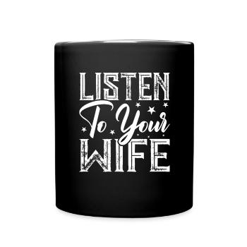 Crazy Wife Husband Gift Funny - Full Colour Mug - black - Front