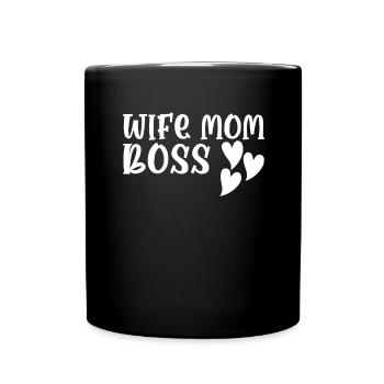Mère Épouse Boss Fête des mères Meilleure maman Chef - Mug uni - noir - Devant