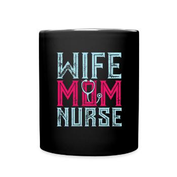 femme mère infirmière maman médecine - Mug uni - noir - Devant