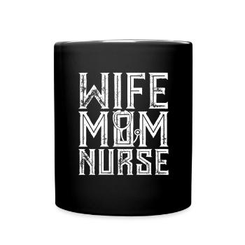 femme mère infirmière maman médecine - Mug uni - noir - Devant