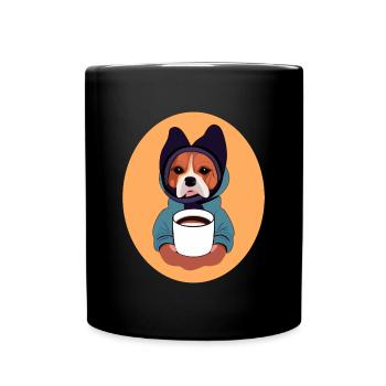 Cool dogs and coffee lovers - Full Colour Mug - black - Front