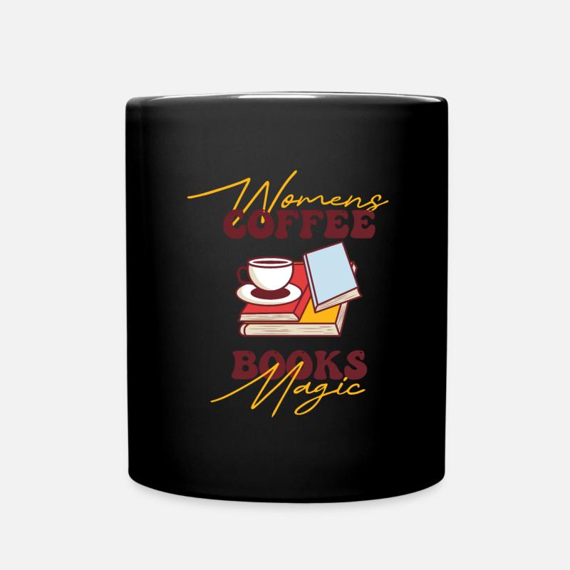 Bücher Lesen Bücherwurm - Tasse einfarbig - Schwarz