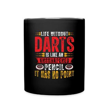 Drôle de fléchette disant Dartboard Darts Cadeau - Mug uni - noir - Devant